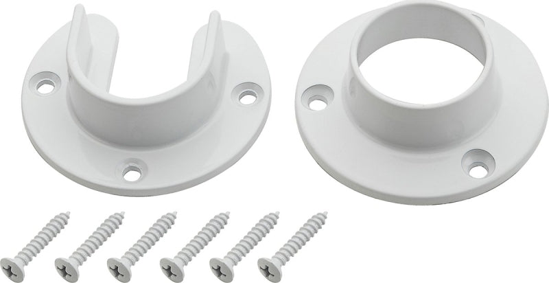 National Hardware V8600 Series S822-083 Closet Flange Set, Zinc, White