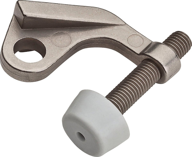 National Hardware N830-278 Hinge Pin Door Stop, 9/32 in Dia Base, 11/32 in Projection, Zinc, Satin Nickel