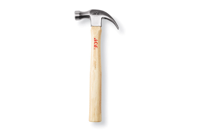 Ace 16 oz Smooth Face Claw Hammer Hickory Handle