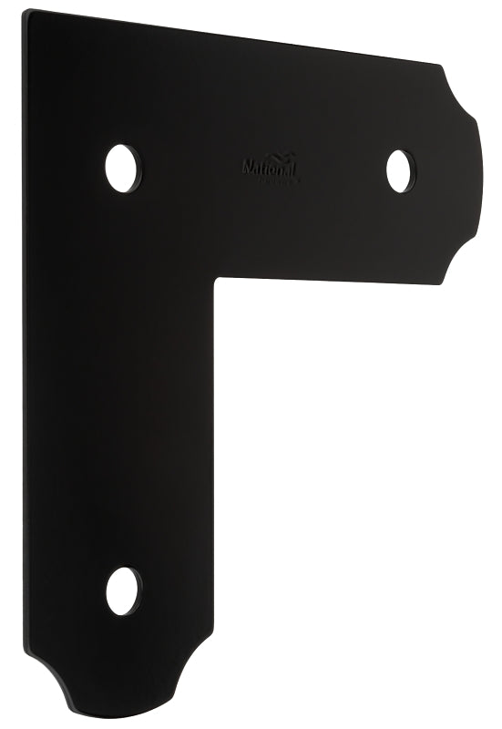 National Hardware Hartley Series N800-014 L-Strap, 8-1/4 in L, 8-1/4 in W, Steel, Storm Shine Powder-Coated