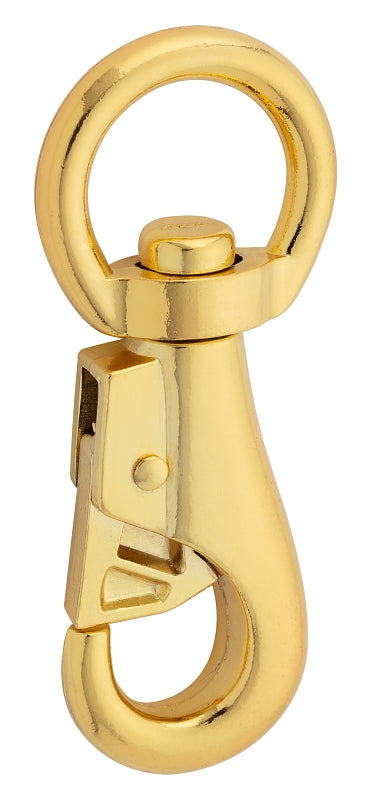 National Hardware N890-012 Boat Snap with Swivel Round Eye, 7/8 in, 220 lb Working Load, Zinc Alloy, Bronze