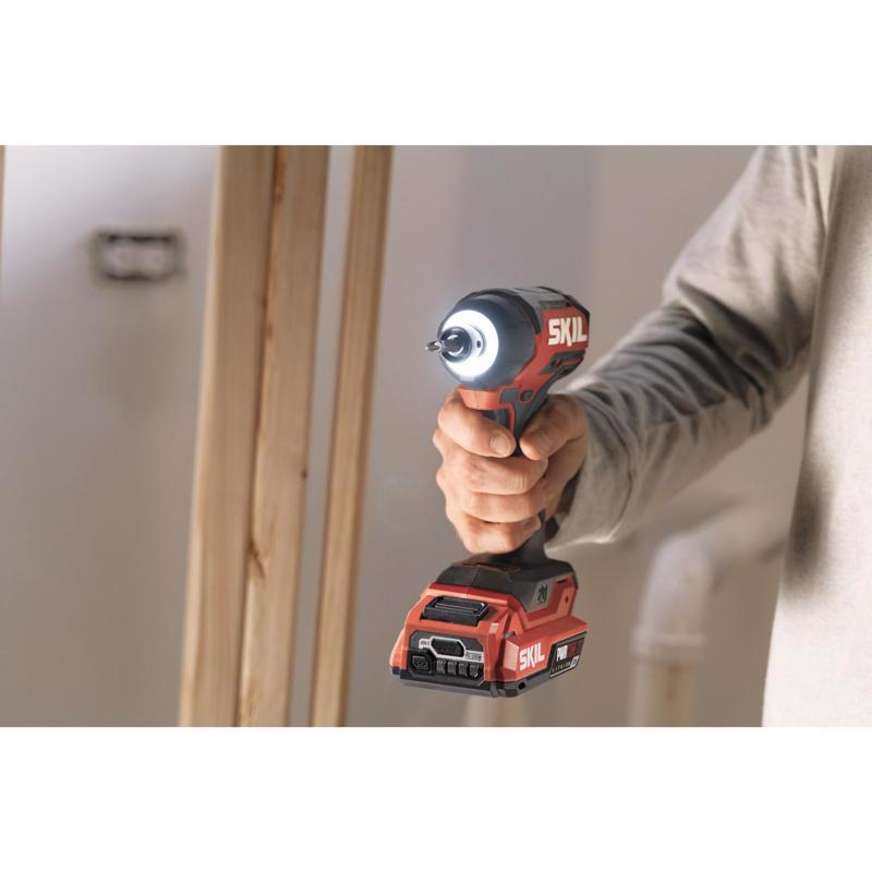 SKIL 20V PWRCORE 20 1/4 in. Cordless Brushless 3-Speed Impact Driver Tool Only