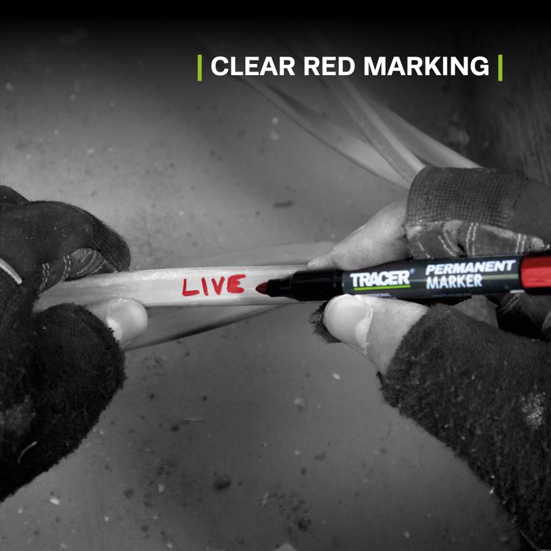 Tracer 6 in. L Permanent Marker Red 1 pc