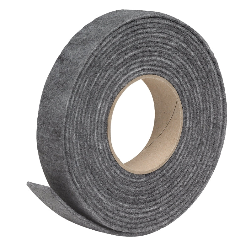 Frost King S214/17H Door Weatherstrip, 1-1/4 in W, 3/16 in Thick, 17 ft L, Felt Cloth, Gray, Nail, Staple, Tack Mounting