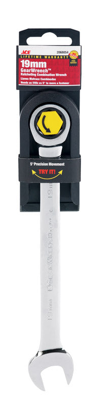 Ace Pro Series GearWrench 19 mm X 19 mm Metric Combination Wrench 9.76 in. L 1 pc