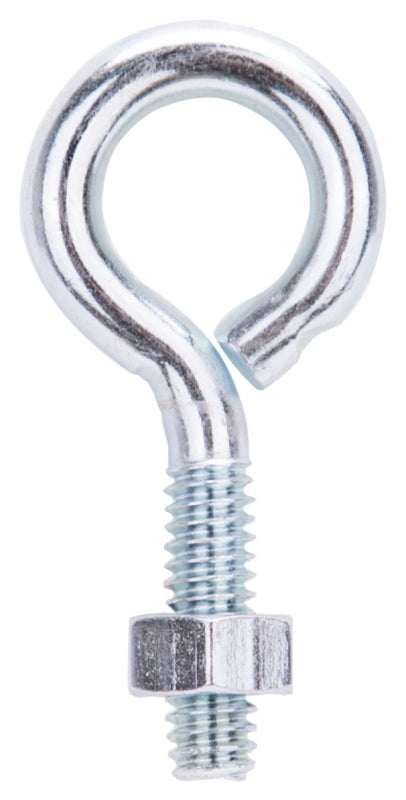 ProSource LR269 Eye Bolt, 1/4 in -20 x 2 in, Machine Thread, 7/8 in L Thread, 1 in Dia Eye, 134 lb Working Load, Steel, Zinc, Pack of 20