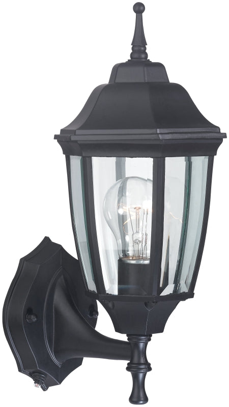 Boston Harbor DTDB Dusk-to-Dawn Wall Lantern, 60 W, CFL, Aluminum, Black
