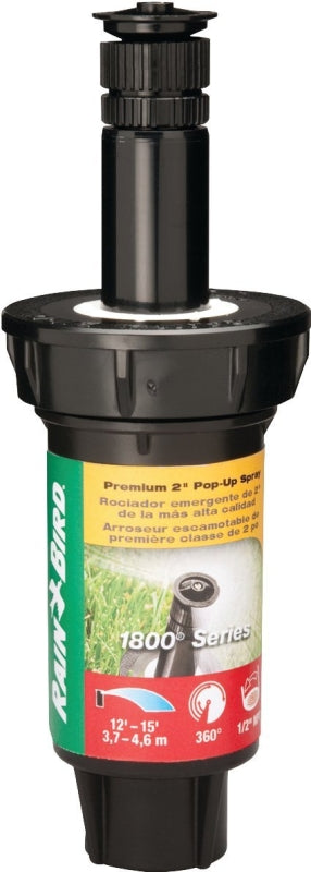 Rain Bird 1802VAN Spray Head Sprinkler, Full-Circle, 3.7 gpm, 1/2 in Connection, FNPT, 8 to 15 ft
