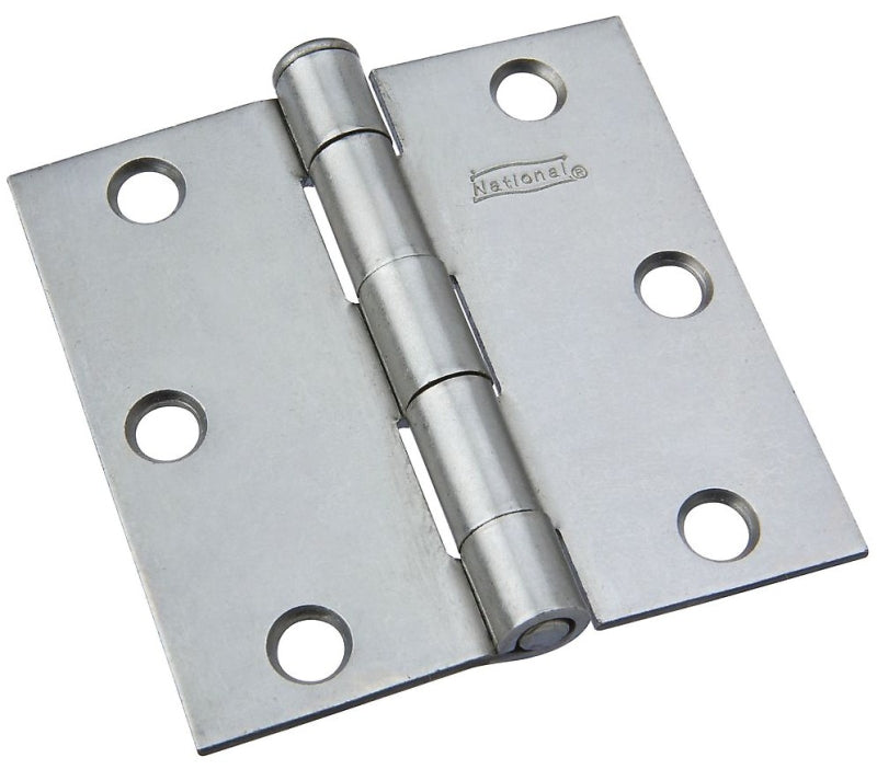 National Hardware N139-808 Broad Hinge, 3 in W Frame Leaf, 0.088 in Thick Frame Leaf, Steel, Loose, Removable Pin, 50 lb