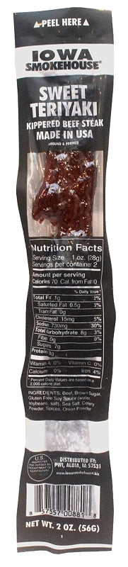 Iowa Smokehouse IS-2KBT Kippered Beef Steak, Sweet Teriyaki, 2 oz, Pack of 10