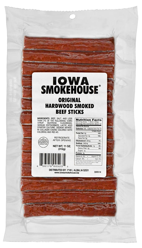 Iowa Smokehouse IS-MB11 Meat Stick, Wood Smoked, 11 oz, Pack of 12