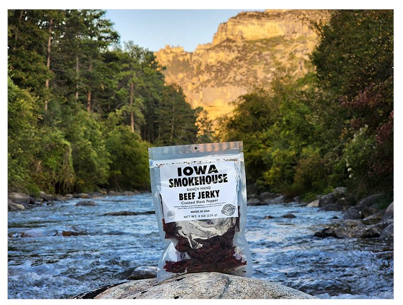Iowa Smokehouse IS-RH8JP-6CT Beef Jerky, Cracked Black Pepper, 8 oz, Pack of 6