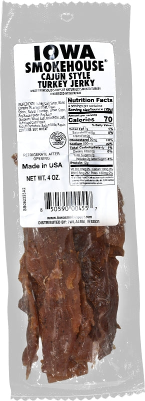 Iowa Smokehouse IS-T4O Turkey Jerky, Original, 4 oz, Pack of 12