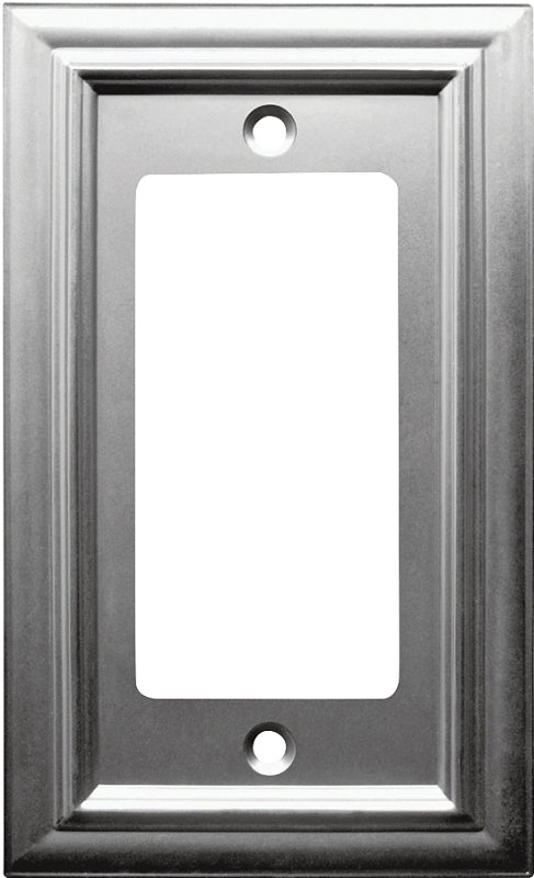 Amerelle 94RN Wallplate, 4.98 in L, 2.99 in W, 1-Gang, Cast Metal, Satin Nickel-Plated