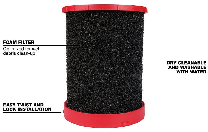 Milwaukee 49-90-1990 Large Vacuum Foam Wet Filter