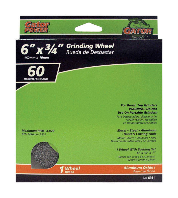 Gator 6 in. D X 1 in. Grinding Wheel