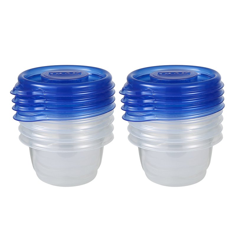 Glad BBG11038 Container, 4 oz, Plastic, Clear, 3.4 in Dia, 3 in H, Pack of 12
