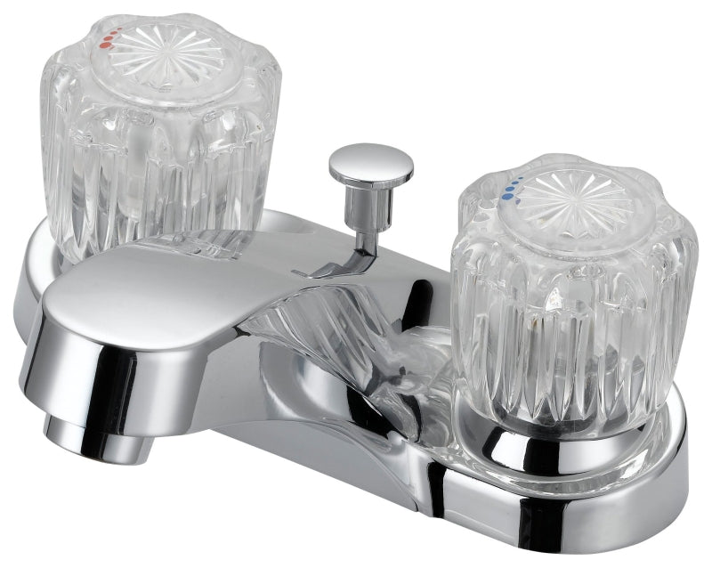Boston Harbor F5120069CP Lavatory Faucet, 1.2 gpm, 2-Faucet Handle, 3-Faucet Hole, Metal/Plastic, Chrome, Round Handle