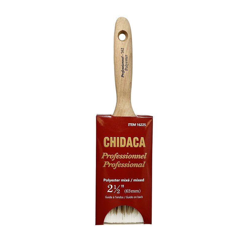 Chidaca 162 Series 16225 Paint Brush, 2-1/2 in W, Flat Brush, Polyester Bristle