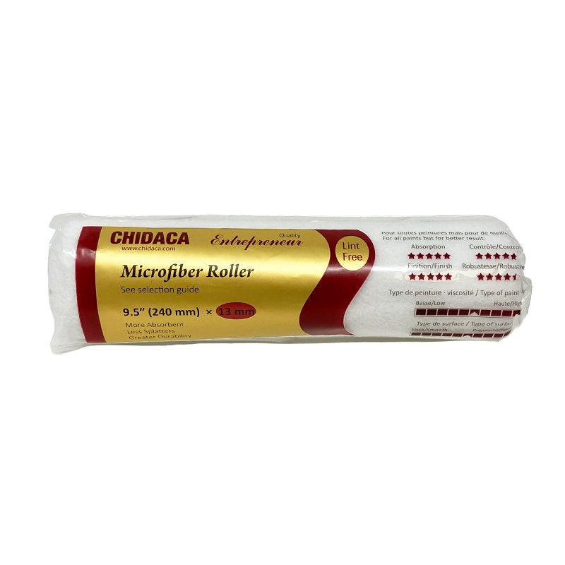 Chidaca 95613 High-Density Roller Cover, 13 mm Thick Nap, 9-1/2 in L, Microfiber Cover