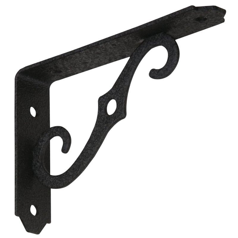 National Hardware 152BC Series 229393 Shelf Bracket, 80 lb, 5 in L, 0.94 in H, Steel, Antique Black
