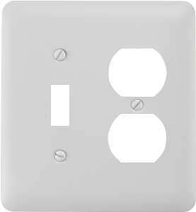 Amerelle 935TDW Wallplate, 5 in L, 4-5/8 in W, 2-Gang, Steel, For: Duplex Receptacle, Toggle Switch