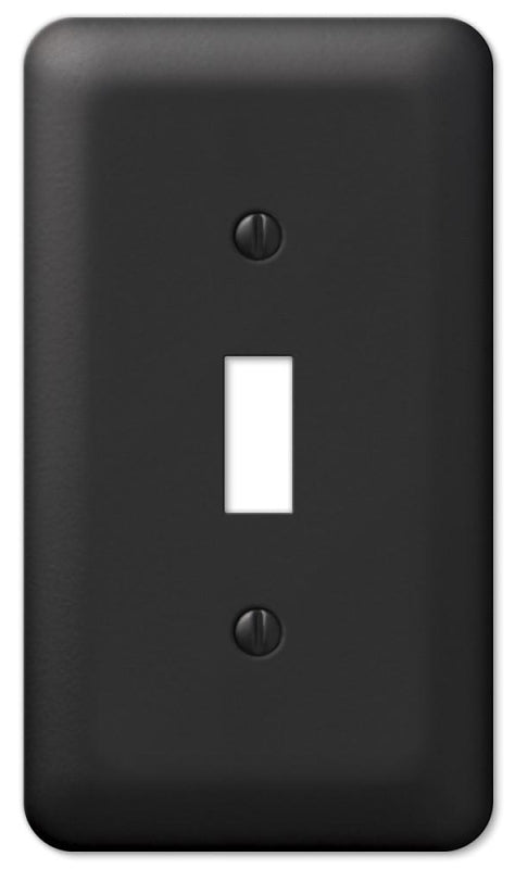 Amerelle Devon Series 935TBK Wallplate, 1-Toggle, 5 in L, 2-13/16 in W, 1-Gang, Steel, Black, Pack of 6