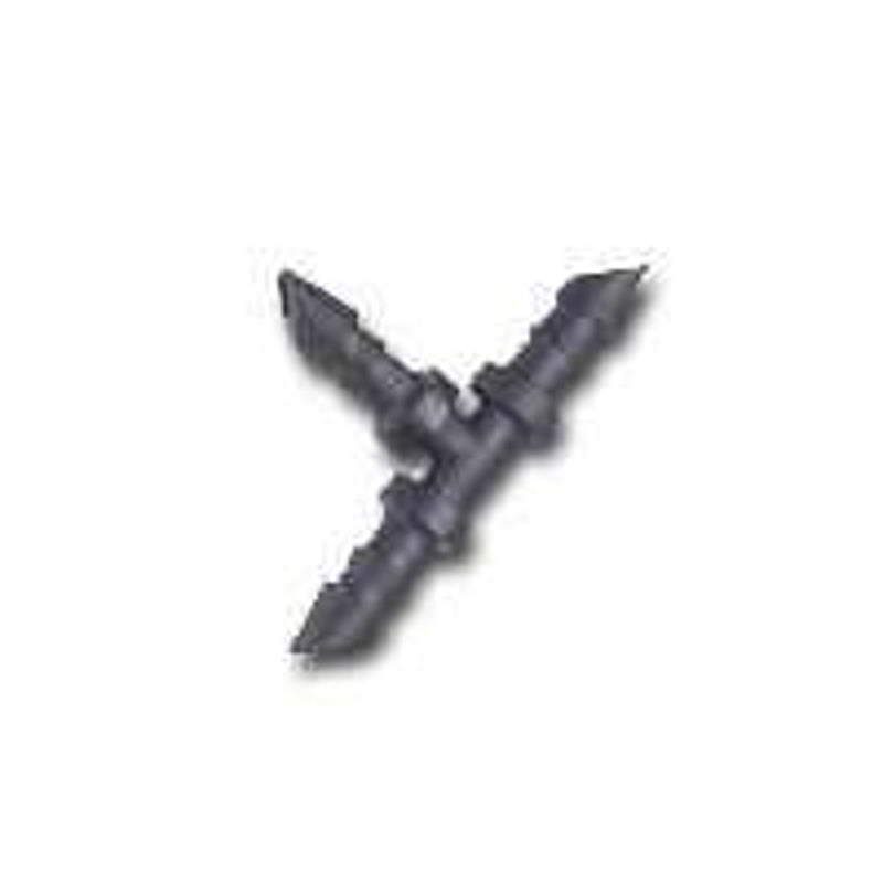 Raindrip R307CT Tubing Tee, 1/4 x 1/4 x 1/2 in Connection, Barb x Barb x Hose