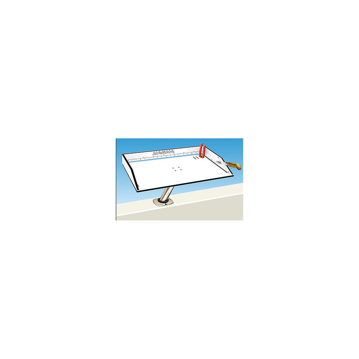 Magma Black and White Bait/Filet Mate Table With Built-in Ruler and Knife & Pliers Slots - Mount is Not Included