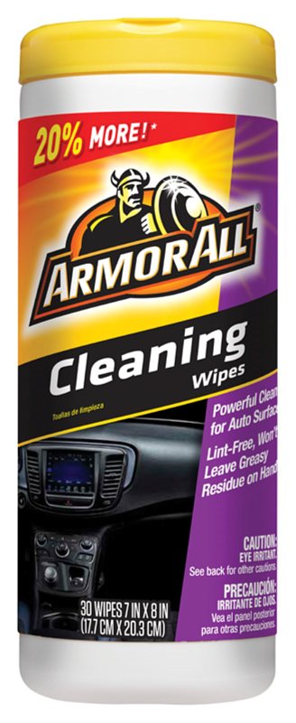Armor All 17497C Cleaning Wipes, 7 in L, 8 in W, Characteristic, Effective to Remove: Dust, Grime, Ground-in Dirt
