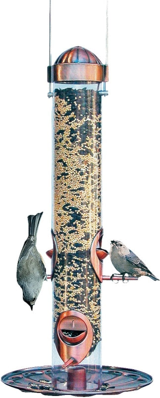 Perky-Pet 385-2 Wild Bird Feeder, 17 in H, Copper, 1.8 lb, Plastic, Clear, Antique Copper, Hanging, Pole, Pack of 2