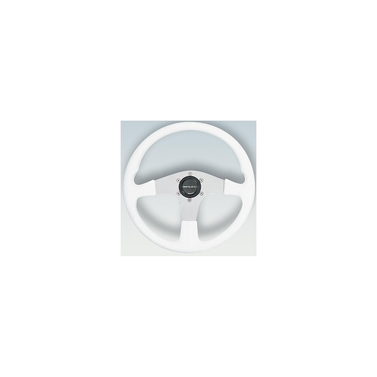 Uflex Corse Steering Wheel, White PVC Grip w/Silver Spokes