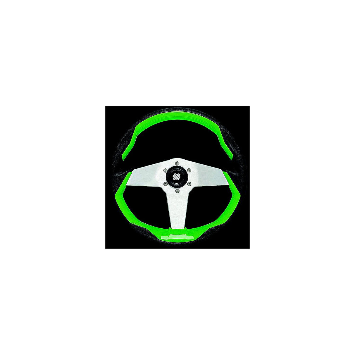 Uflex GRIMANIGS Grimani Steering Wheel, Green w/Silver Spokes