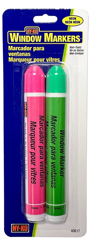 Hy-Ko 40617 Window Marker, Pink/Green Reflector, Pack of 3