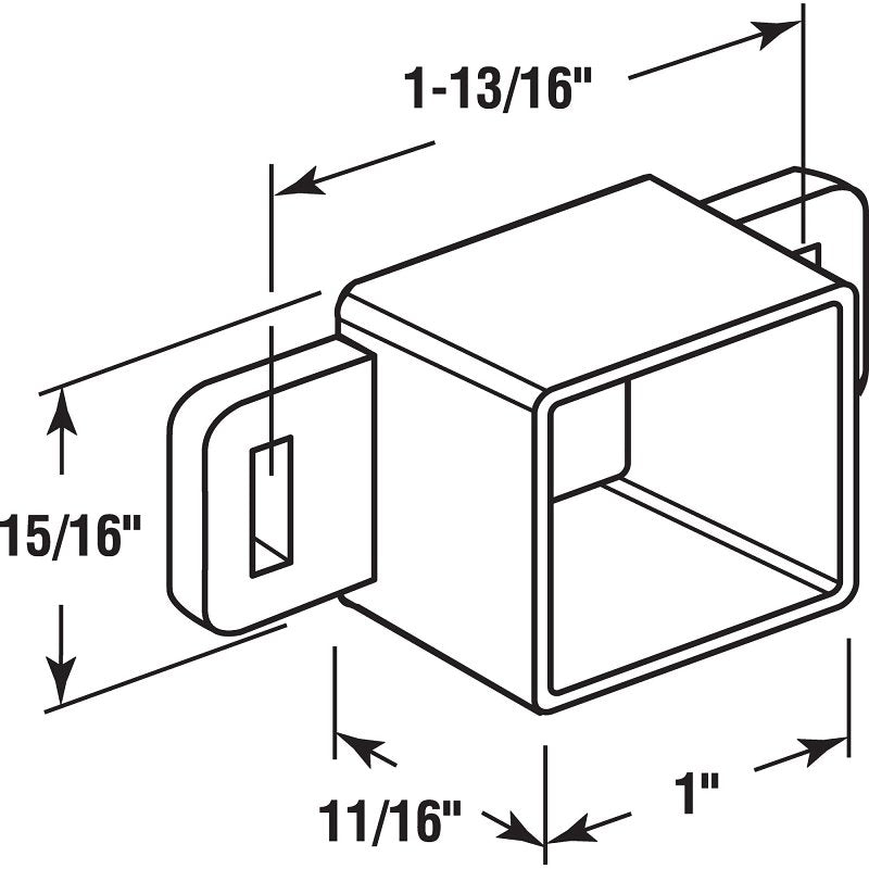 Prime-Line R 7143 Drawer Track Backplate, 15/16 in L, 1 in W, Plastic, Raw