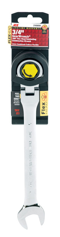 Ace Pro Series GearWrench 3/4 in. X 11/16 in. SAE Flex Head Combination Wrench 9.76 in. L 1 pc