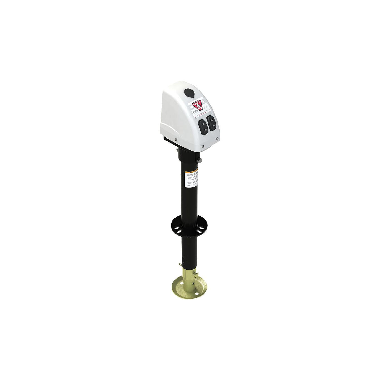 Bulldog 500188 White 3,500 lb Capacity Powered A-Frame 14″ Travel RV Trailer Jack, White Case