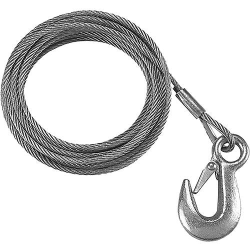Fulton WC325 0100 3/16" x 25' Winch Cable & Hook Assembly with 4,200 lb Break Strength
