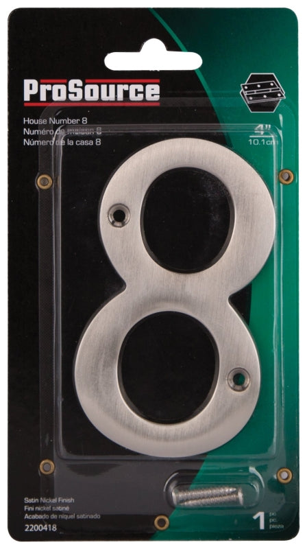 ProSource N-Z048SN-PS House Number, Character: 8, 4 in H Character, 2.28 in W Character