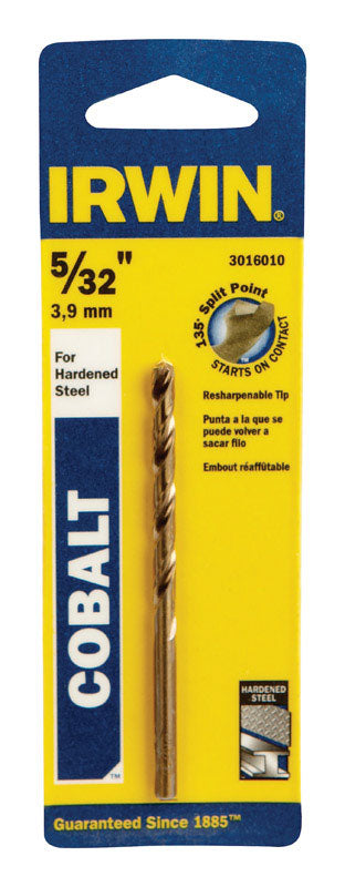 Irwin 5/32 in. X 3-1/8 in. L Cobalt Alloy Steel Drill Bit Straight Shank 1 pc, Pack of 3