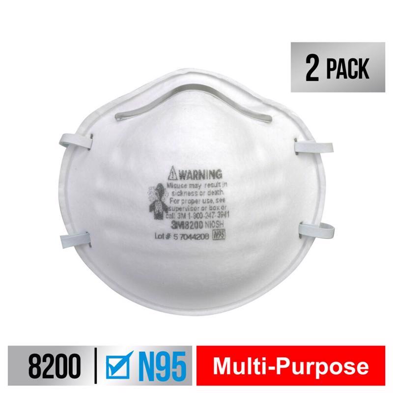 3M N95 Sanding and Fiberglass Respirator White 2 pk