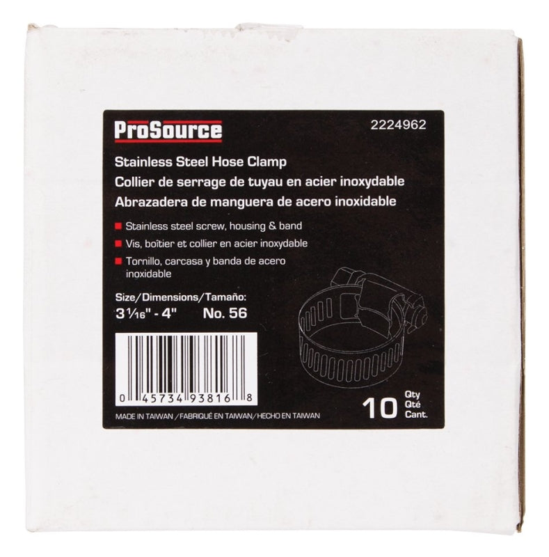 ProSource HCRSS56 Interlocked Hose Clamp, Stainless Steel, Stainless Steel, Pack of 10