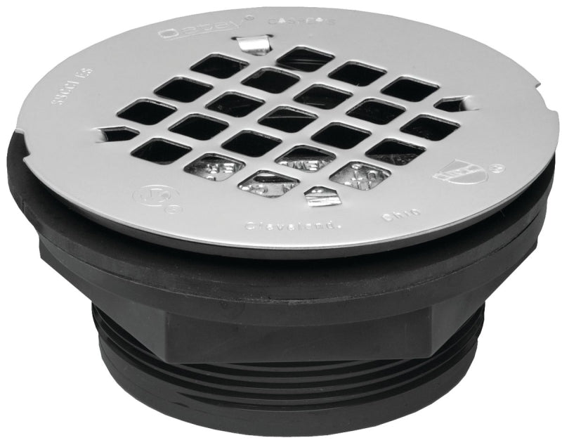 Oatey 42084 Shower Drain, ABS, Black, Specifications: Snap-In Cover Design, Round Shape