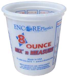 Leaktite-IPL Plastics 100873 Mix'n Measure Cup with Ratios, 8 oz Capacity, LLDPE