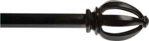 Kenney KN80209 Curtain Rod, 3/4 in Dia, 36 to 66 in L, Metal, Black