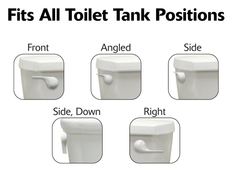 Korky StrongARM Series 6062BP Flush Handle and Lever, Universal Mounting, 8 in L Flush Arm, Plastic, White