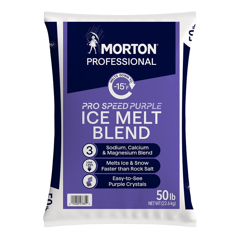 Morton F178810002G Ice Melt Blend, Solid, Purple, 50 lb Bag