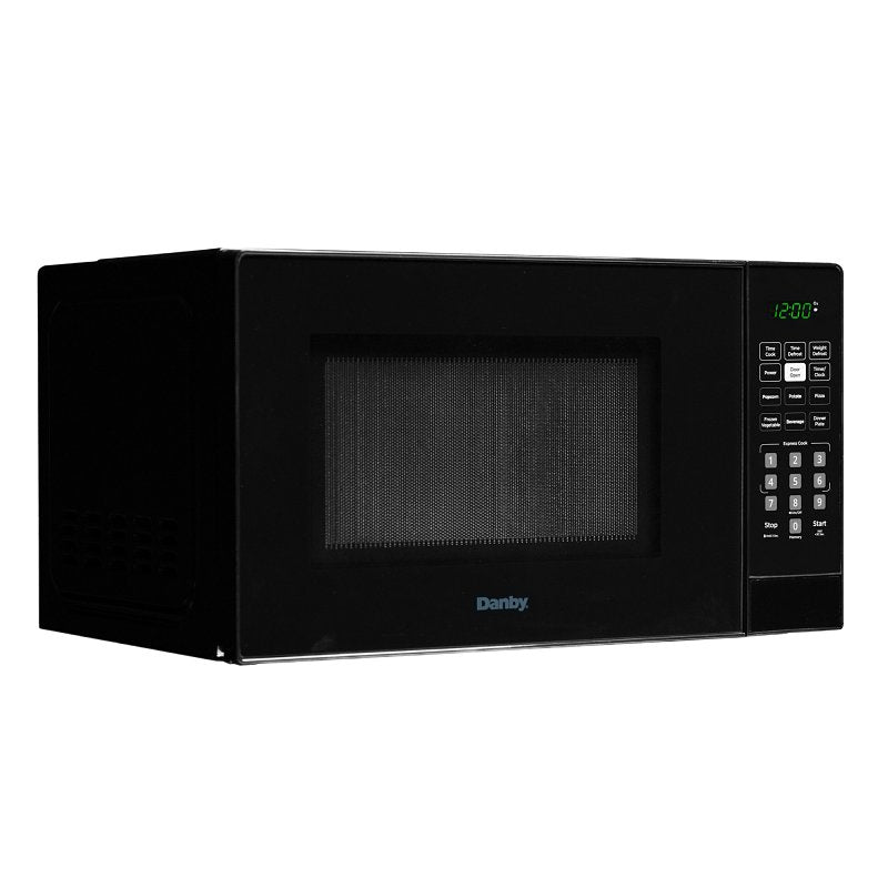 Danby DBMW1121BBB Countertop Microwave, 1.1 cu-ft Capacity, 900 W, 2 Cooking Stages, Metal, Black
