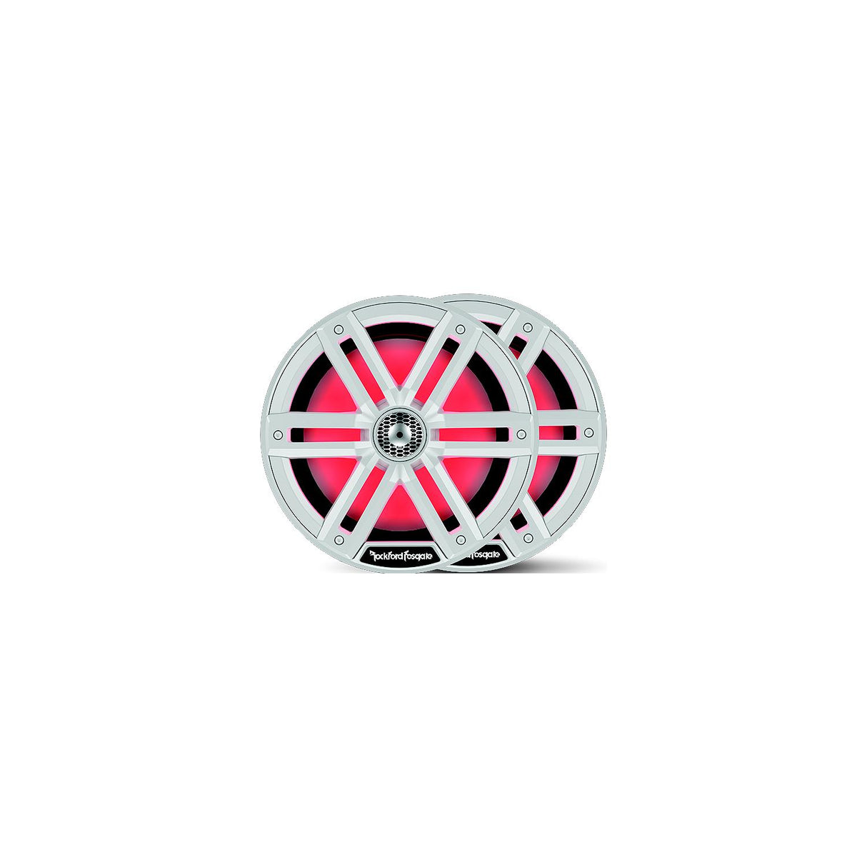 Rockford Fosgate M28 Color Optix Marine 2-Way Speakers, 8″ White / Stainless