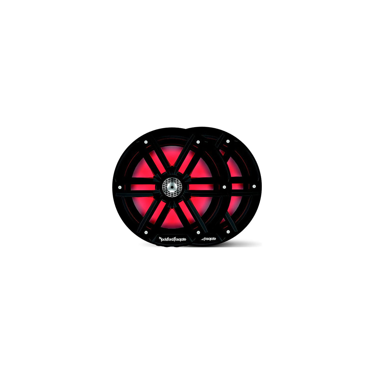 Rockford Fosgate M28B Color Optix Marine 2-Way Speakers, 8″ Black / Stainless